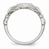 Stainless Steel Claddagh Ring with Polished Finish and 4mm Band